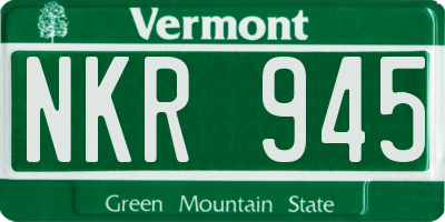 VT license plate NKR945