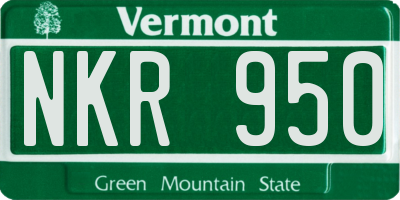 VT license plate NKR950
