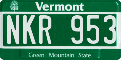 VT license plate NKR953
