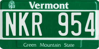 VT license plate NKR954