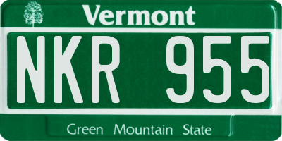 VT license plate NKR955