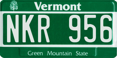 VT license plate NKR956