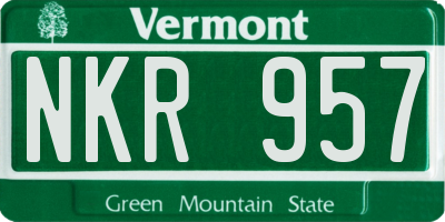 VT license plate NKR957
