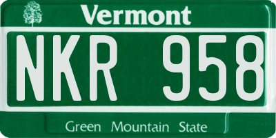 VT license plate NKR958