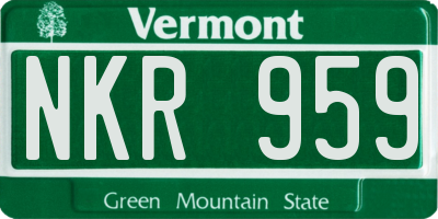 VT license plate NKR959