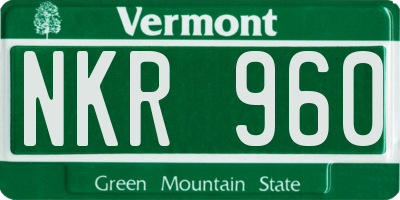 VT license plate NKR960