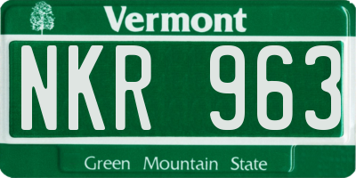 VT license plate NKR963