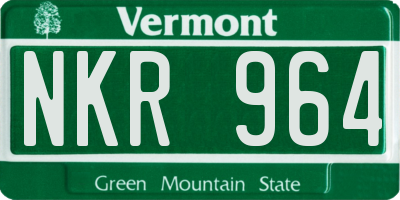 VT license plate NKR964
