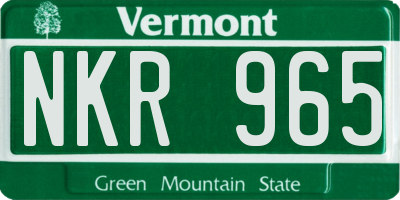 VT license plate NKR965