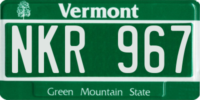 VT license plate NKR967