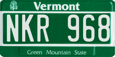 VT license plate NKR968