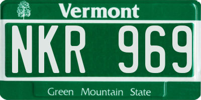 VT license plate NKR969