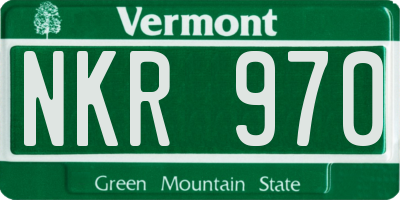 VT license plate NKR970