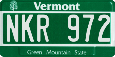 VT license plate NKR972