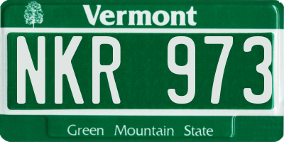 VT license plate NKR973