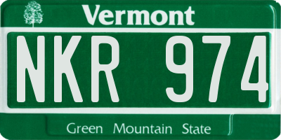 VT license plate NKR974