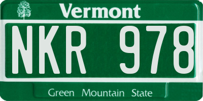 VT license plate NKR978