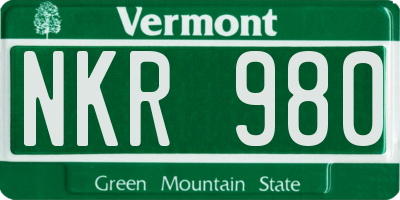 VT license plate NKR980