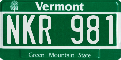VT license plate NKR981