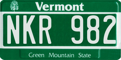 VT license plate NKR982