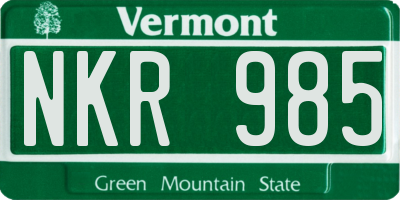 VT license plate NKR985