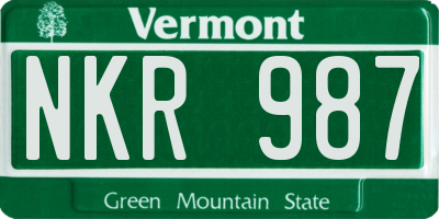 VT license plate NKR987