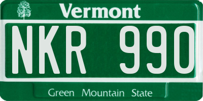 VT license plate NKR990