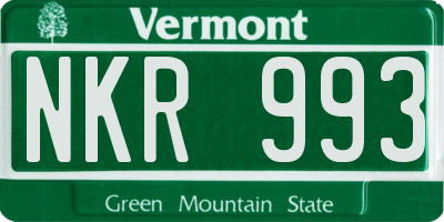 VT license plate NKR993