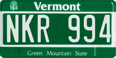 VT license plate NKR994