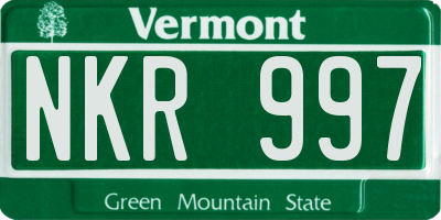 VT license plate NKR997