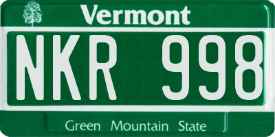 VT license plate NKR998