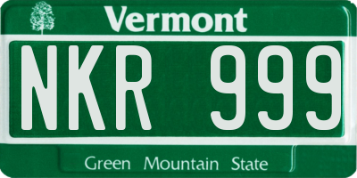 VT license plate NKR999