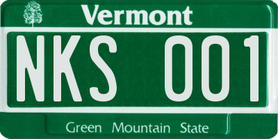 VT license plate NKS001