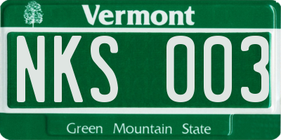 VT license plate NKS003