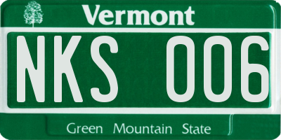 VT license plate NKS006