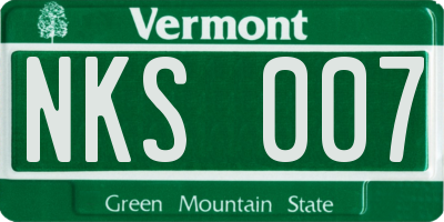 VT license plate NKS007