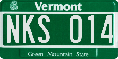 VT license plate NKS014