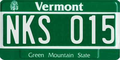 VT license plate NKS015