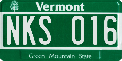 VT license plate NKS016