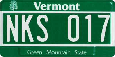 VT license plate NKS017