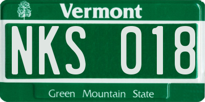 VT license plate NKS018