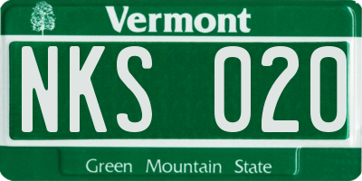 VT license plate NKS020