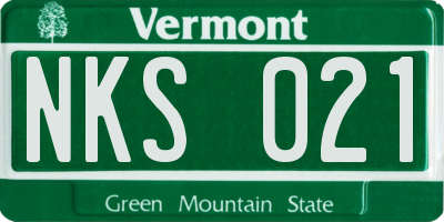 VT license plate NKS021