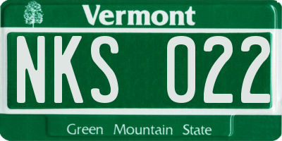 VT license plate NKS022