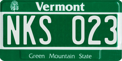 VT license plate NKS023