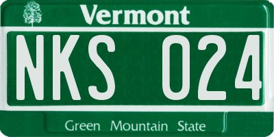 VT license plate NKS024
