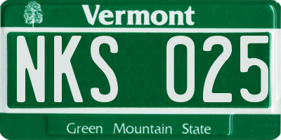 VT license plate NKS025