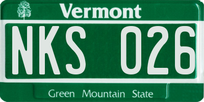 VT license plate NKS026
