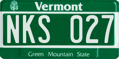 VT license plate NKS027