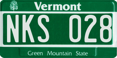 VT license plate NKS028